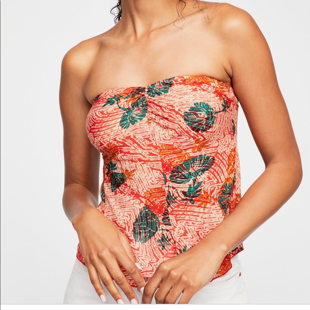 Free People Poolhouse Orange Tube top NWT